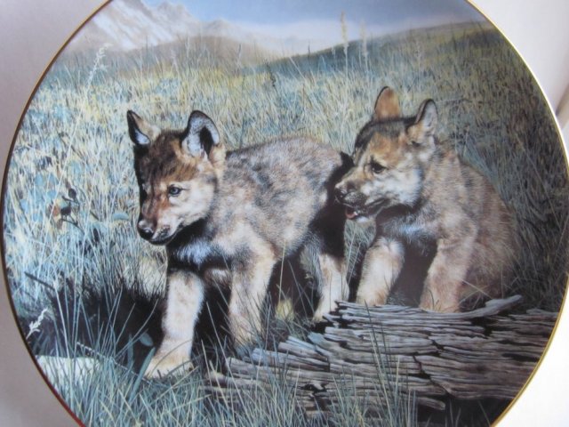 NATURE'S PLAYMATES  - PAST BY CHARLES FRACÈ -W.J.GEORGE 1992 - KOLEKCJONERSKI TALERZ PORCELANOWY -BRADEX
