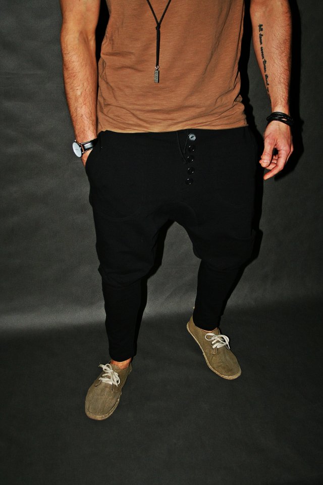 LONG PANTS 5 BUTTONS UNISEX spodnie dresowe długie - czarne