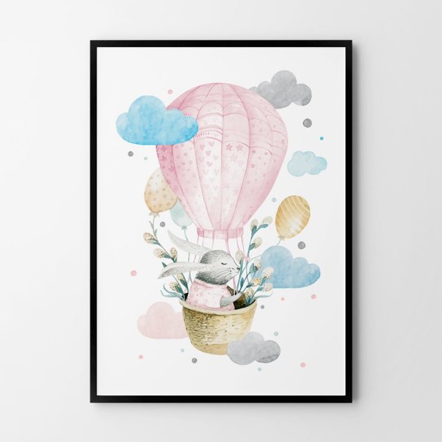 PLAKAT dla dzieci ODLOTOWY ZAJĄCZEK B2 – 50X70CM