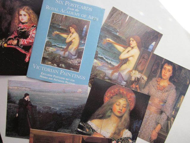 SIX POSTCARDS  -  VICTORIAN PAINTINGS  EXLUSIVE SET FOR THE READER OF HOMES &ANTIQUES MAGAZINE 1998 - ROYAL ACADEMY OF ARTS
