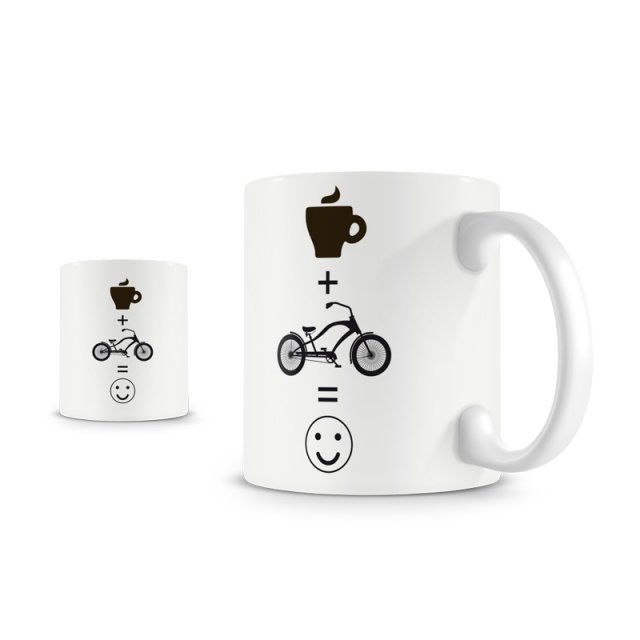 Kubek. Kawa + rower = uśmiech