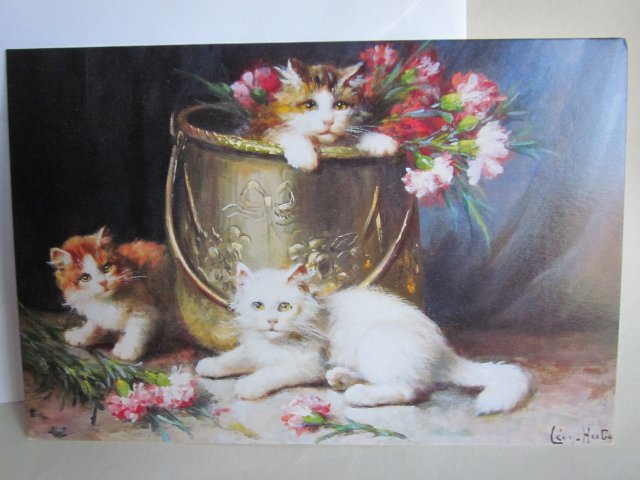 Nówka  Pocztówka -THE CAT COLLECTION - MISCHIEF  MAKERS  BY LEON CHARLES HUBER ( 1858 -1928 ) FINE ART