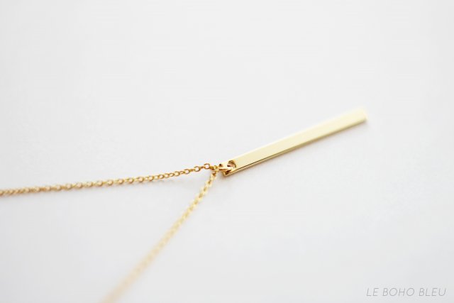 16k Gold Plated Vertical Bar Necklace