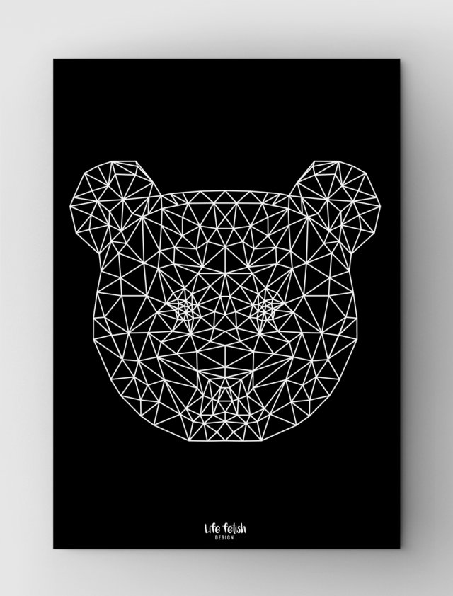 Panda outline BLACK A3