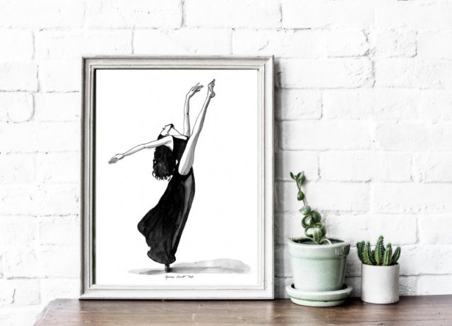 baletnica II, 30x40cm, plakat z autorskiej ilustracji