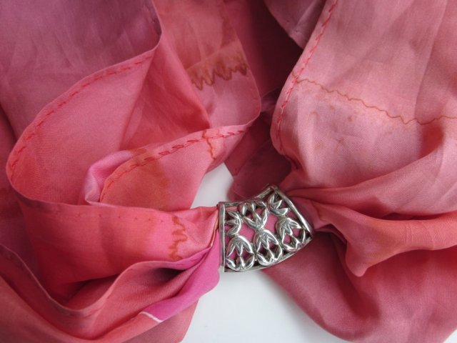 Modne kolory lata - silk -hand made - szal w  ciepłych, radosnych letnich barwach - ręczna praca