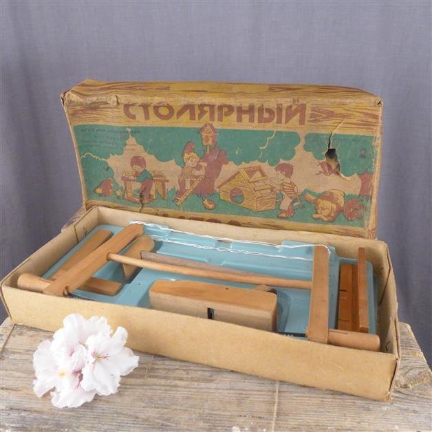 Stara zabawka zestaw młodego stolarza, ZSRR