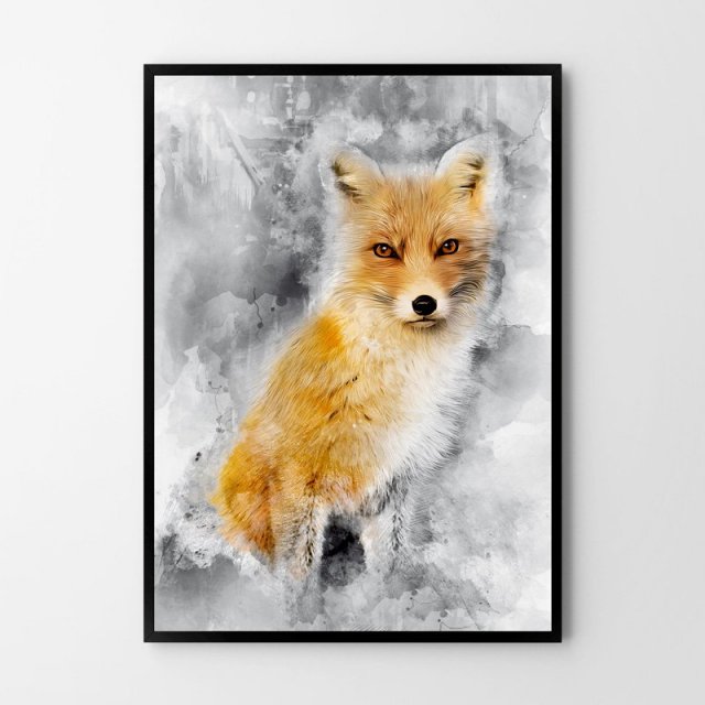 Plakat rudy lis lisek autorski plakat limitowana edycja  A4