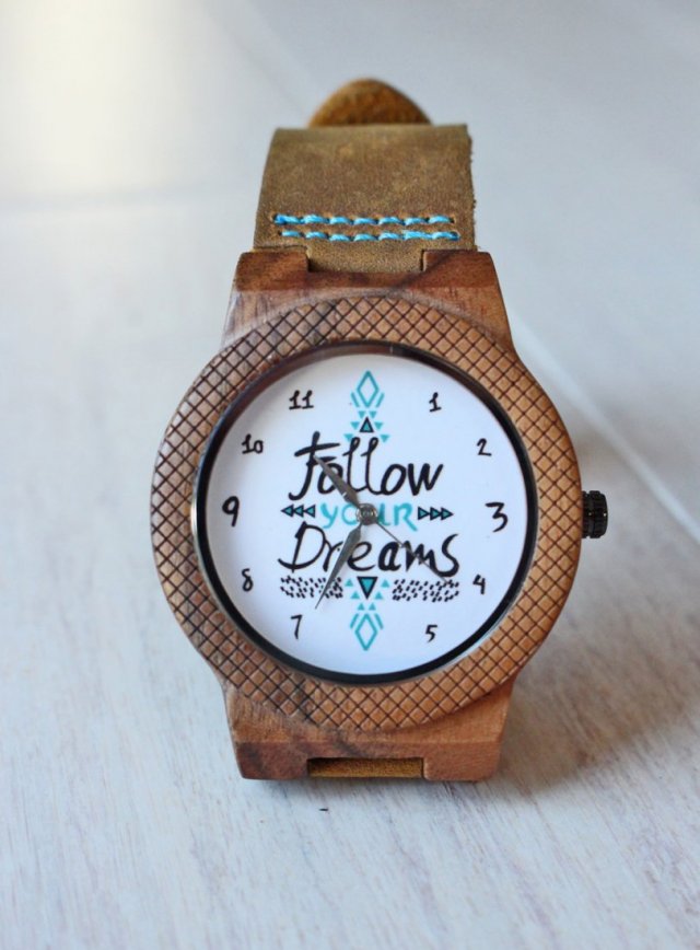 Drewniany zegarek  FOLLOW YOUR DREAMS EAGLE