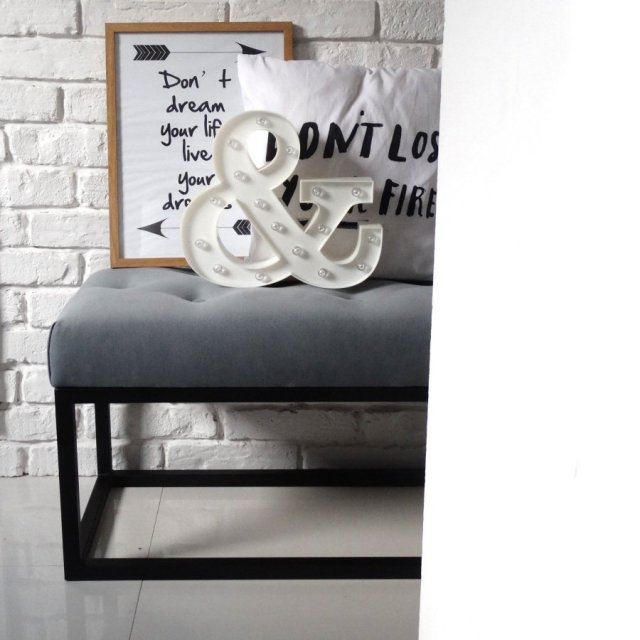 Ławeczka ławka LOFT STYLE nowoczesny styl nowoczesna pufa siedzisko do przedpokoju pikowana glamour indriustial