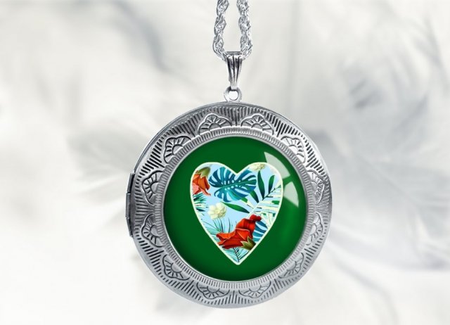 piękny medalion na prezent :: hawaii heart