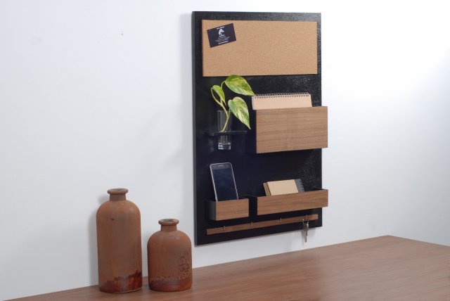 Organizer na ścianę, 45 x 63 cm, z drewna