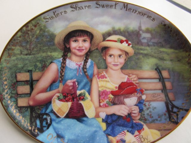 THE BRADFORD EXCHANGE 1997  SISTERS SHARE Sweet   MEMORIES BY CHANTAL POULIN LIMITED EDITION - BRADEX