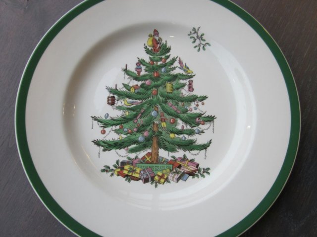 Spode christmas tree s 3324 - 27,5 cm duży porcelanowy talerz -półmisek z kultowej serii od Spode