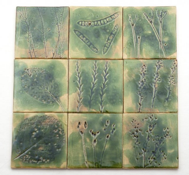 Dekory Łąka, kafle ceramiczne roślinne, zielone