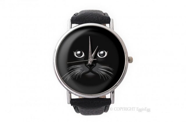 Koci pyszczek - zegarek z dużą tarczką - Egginegg
