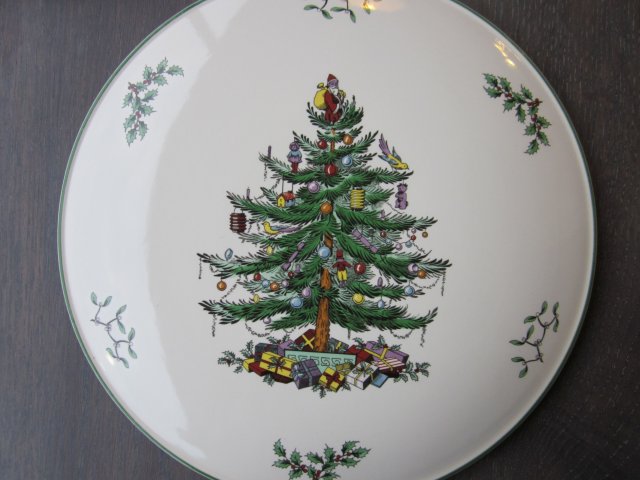 RARYTAS Spode christmas tree s 3324 rzadko spotykana patera na ciasto 29 cm średnicy