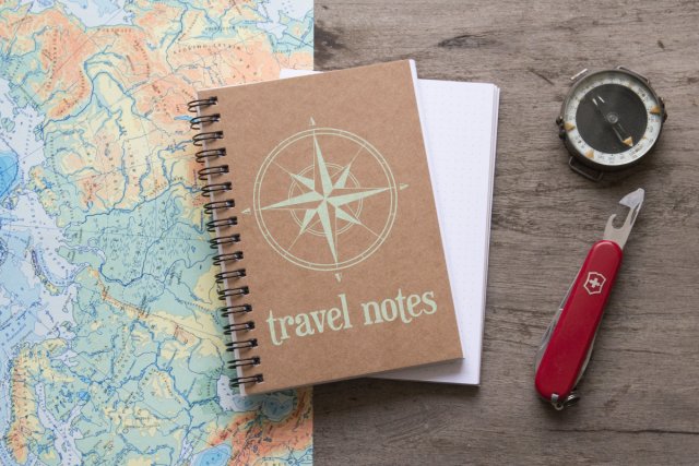 Podróżny notes notatnik bullet journal - zielony kropki
