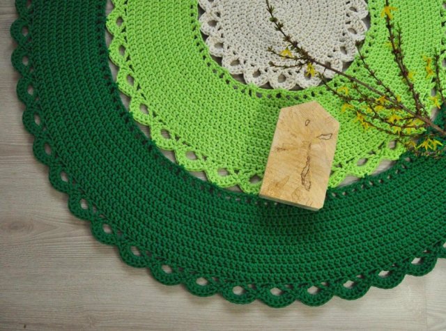 DYWAN ZE SZNURKA BAWEŁNIANEGO GREEN 140cm
