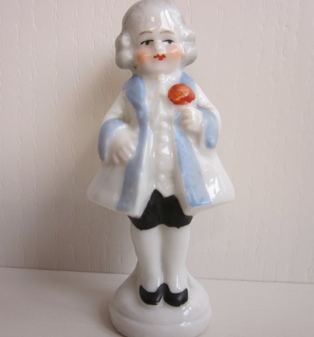 Miniaturowa Starej daty figurka porcelanowa