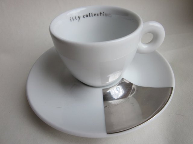 Rosenthal germany -illy colection 2002 -pistoletto - stylish platinum design finish -limited edition