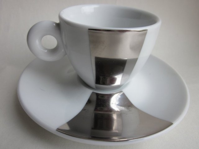 Rosenthal germany -illy colection 2002 -pistoletto - stylish platinum design finish -limited edition