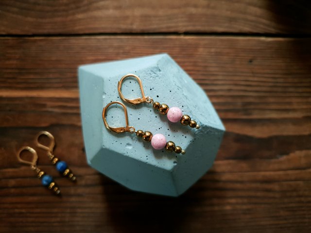 WHW Taste Earrings Pink Marble