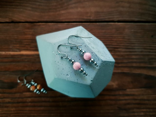 WHW Taste Earrings Pink Marble II