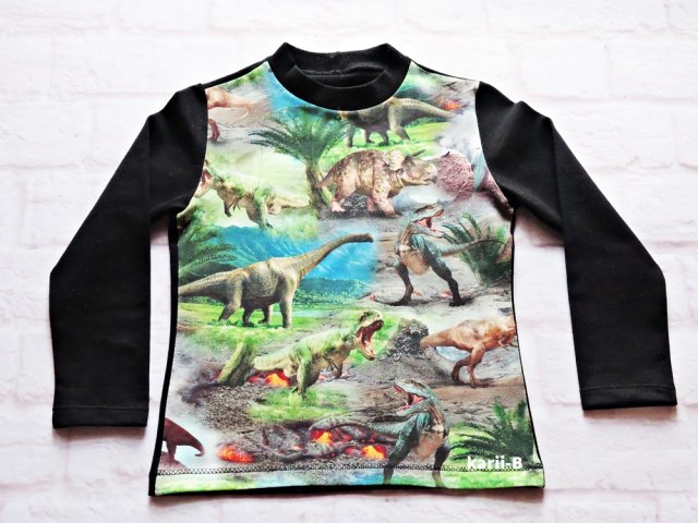 Bluzka chłopięca długi rękaw dinozaury rozm. 68-116