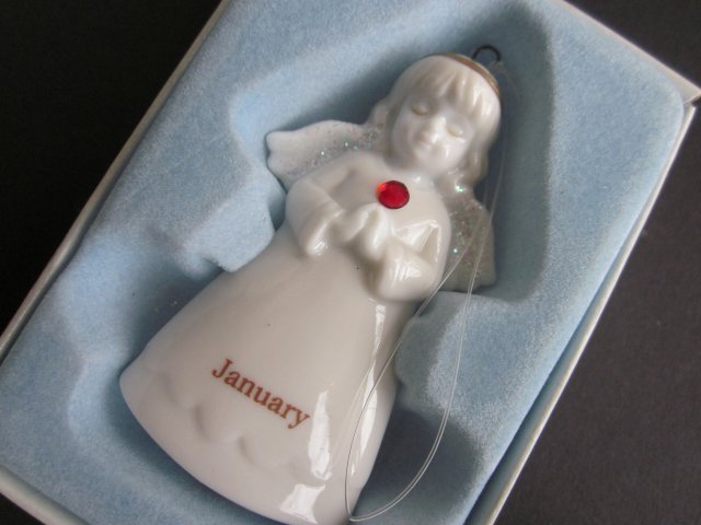 Porcelain ornament od The month-january - treasures Angels- emerald - russ Berrie- porcelanowa zawieszka