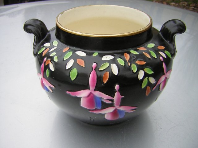Secesja - dawnej daty  efektowny dekoracyjny  wazon, pojemnik, osłonka lewes made in england