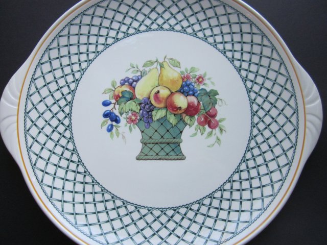 Villeroy & Boch -BASKET - HANDLE CAKE PLATE - KLASYCZNA ELEGANCJA  I KLASA - porcelanowa patera na ciasto 31 cm -RARYTAS Vintage