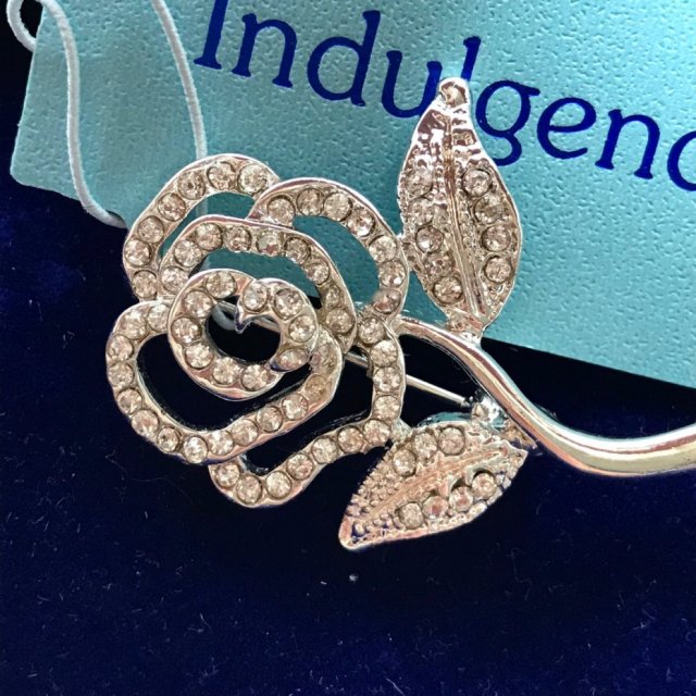 Indulgence Rose ❀ڿڰۣ❀ RHODIUM PLATED - Brosza