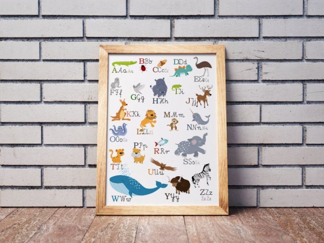 Plakat alfabet zwierzęta