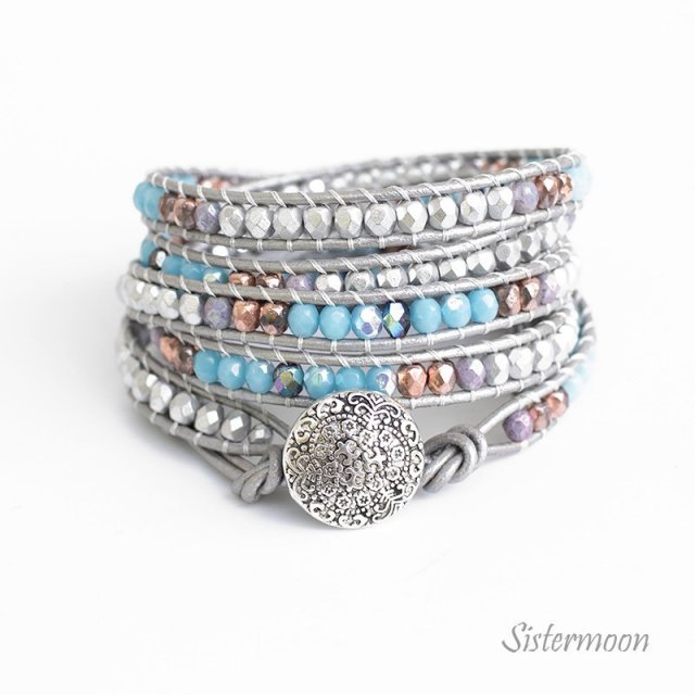 Bransoleta Boho Silver Turkus