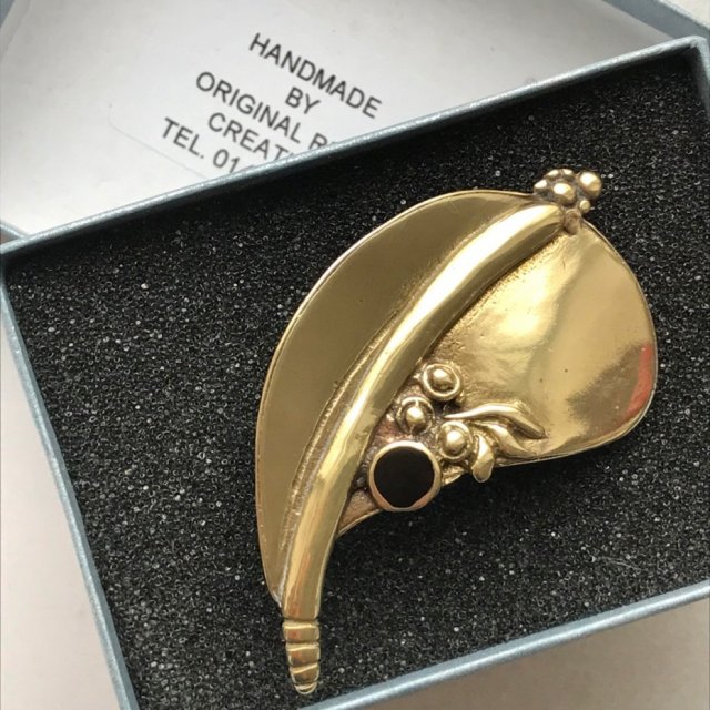 Eivind Hillestad ❤ Modernist Norway Solid Bronze Brooch, lata 60-te. ❤ Projektowa biżuteria
