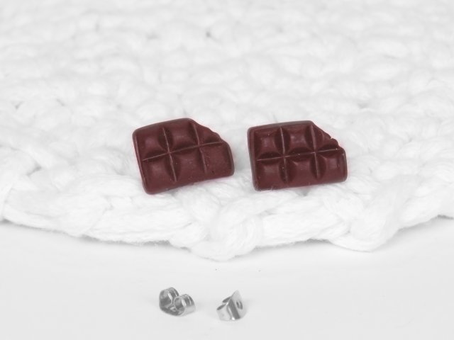 Słodkie kolczyki - czekolada