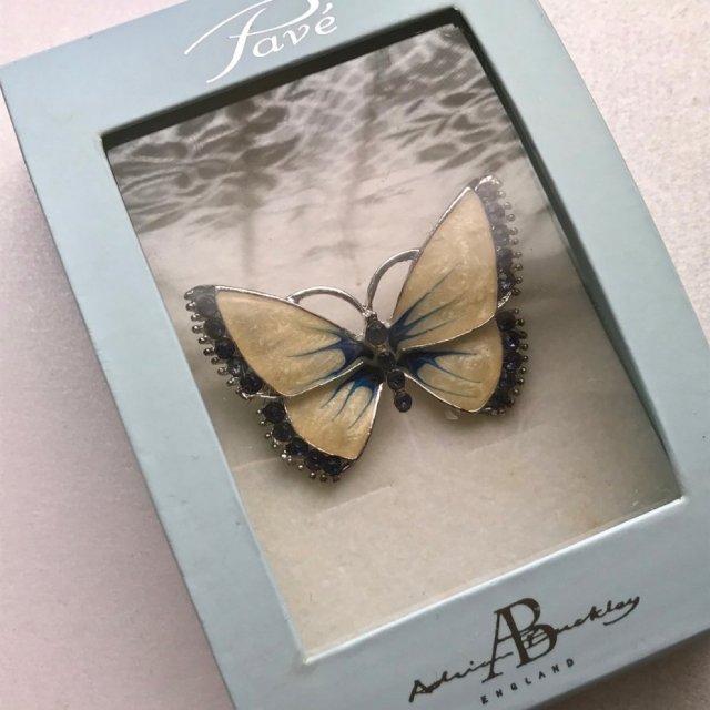 ❤ Butterfly brooch, Silver-plated ❤ Emalia ❤