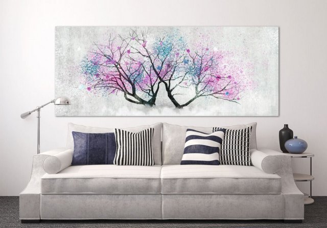 Obraz na płotnie do salonu -Kwitnące drzewo, format 150x60cm 02316