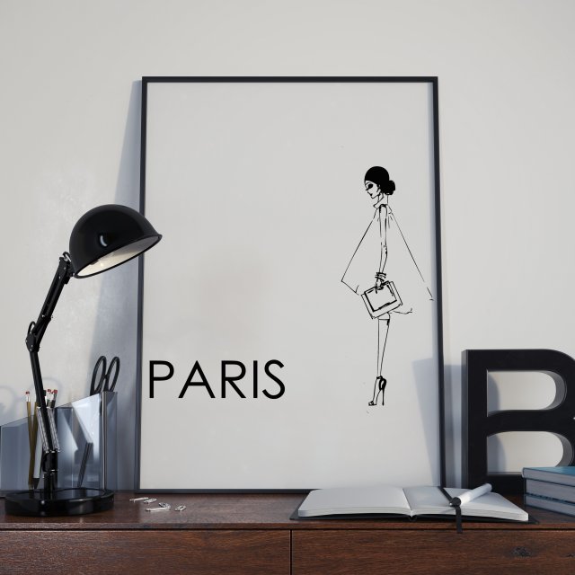 Plakat Paris napis A4
