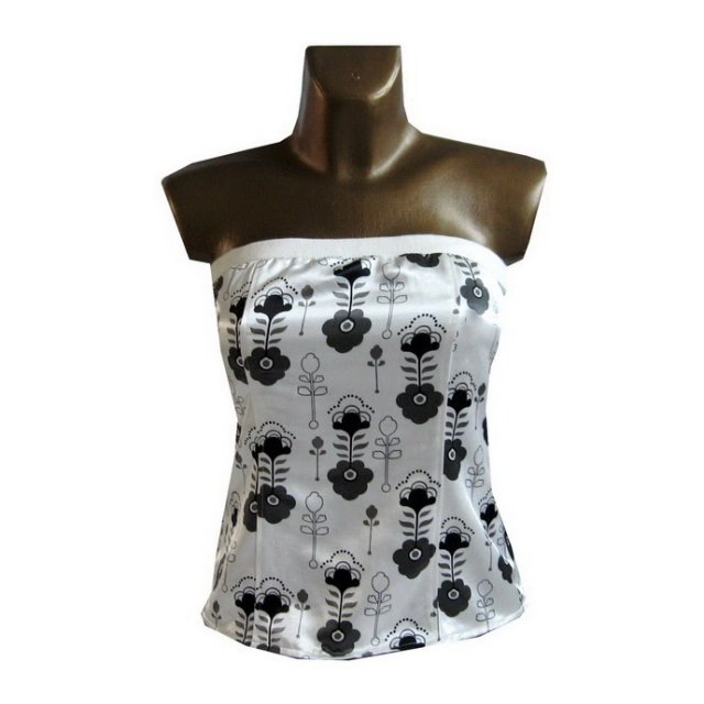 Efektowny Biały Top S M