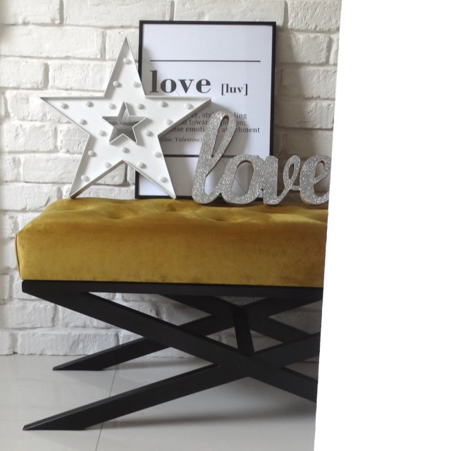 Ławeczka ławka LOFT STYLE X nowoczesny styl nowoczesna pufa siedzisko do przedpokoju pikowana glamour indriustial