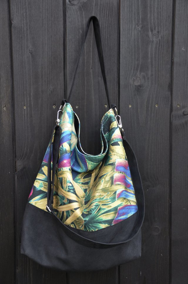 Torba hobo XXL - print monstera