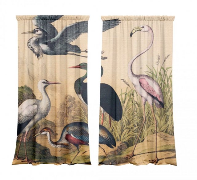 Zasłony kotary bawełniane 2 szt z nadrukiem Vintage Birds