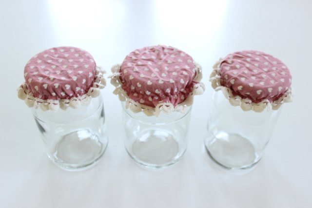 3 x CZAPECZKA NA SŁOIK RÓŻOWA W SERCA