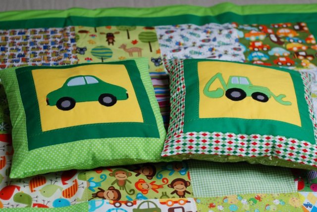 patchwork + dwie poduszki z aplikacjami NA ZAMÓWIENIE