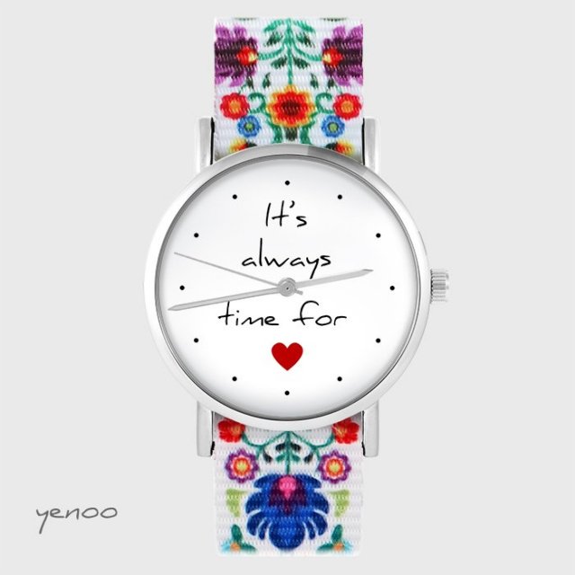 Zegarek - Time for love - folk biały, nato