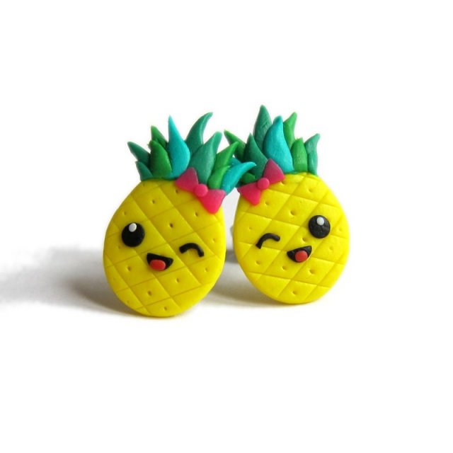 Zabawne Kolczyki Ananasy
