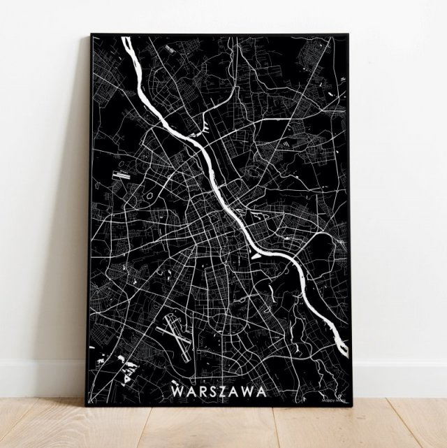 Mapa plakat - Warszawa