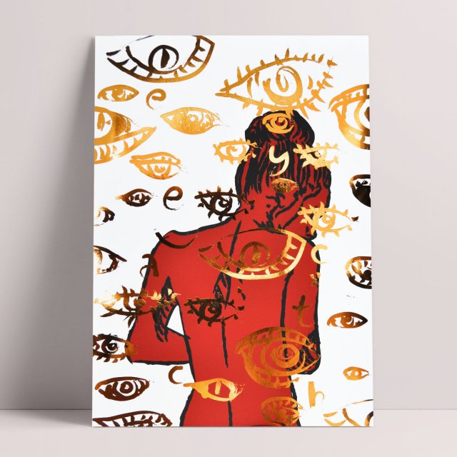 RED GIRL – MIEDZIANY PLAKAT (21x30)